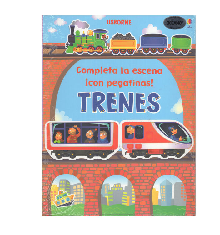 Imagen de TRENES. COMPLETA LA ESCENA CON PEGATINAS