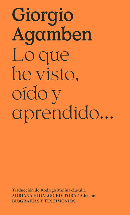 Imagen de LO QUE HE VISTO, OÍDO Y APRENDIDO... / GIORGIO AGAMBEN