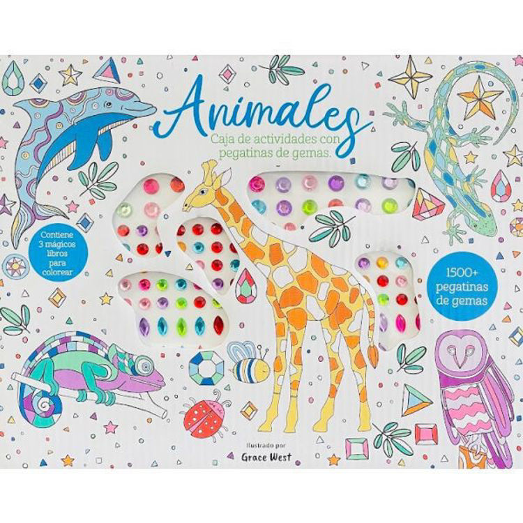 Imagen de ANIMALES CAJA DE ACTIVIDADES CON PEGATINAS DE GEMAS / AGUA DE MAYO