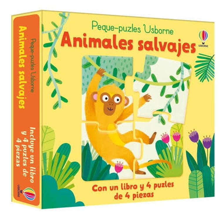 Imagen de ANIMALES SALVAJES (LIBRO Y 4 PUZLES DE 4 PIEZAS) / USBORNE